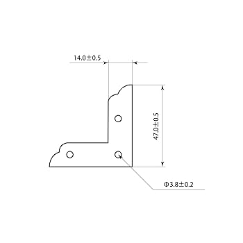 Amazon | 和気産業(Waki Sangyo) カラー隅金三方面 黒 4枚入 45